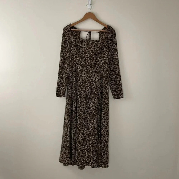 o.p.t. Lenon Floral Midi Dress in Dark Brown Floral Size 4 - Picture 1 of 7